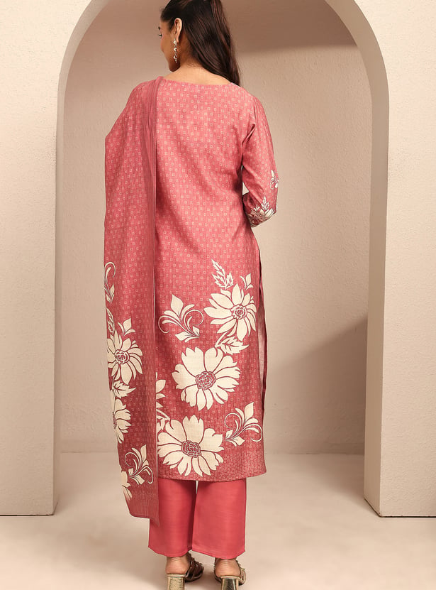 LIBAS Floral Print Straight Kurta Set