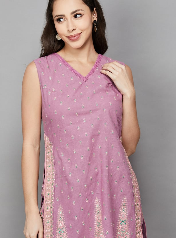 SPAN Printed Straight Kurta Set