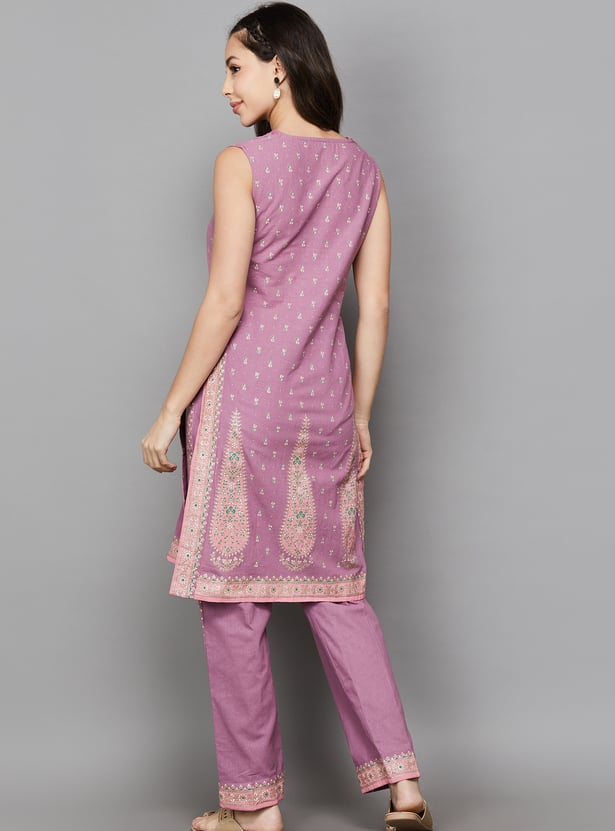 SPAN Printed Straight Kurta Set