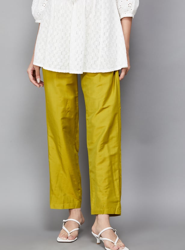 SPAN Solid Straight Pants