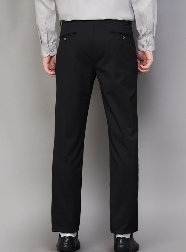 LOUIS PHILIPPE Solid Slim Fit Formal Trousers