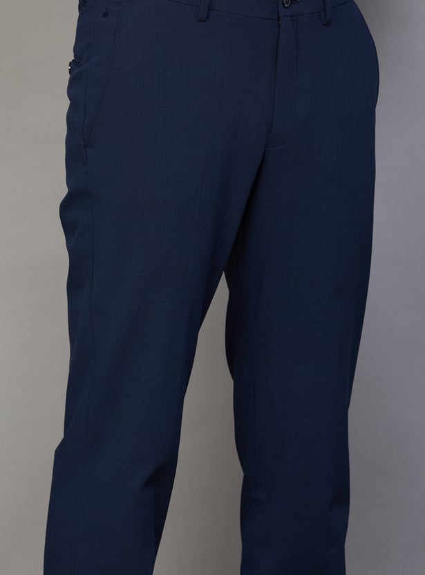 LOUIS PHILIPPE Solid Slim Fit Formal Trousers