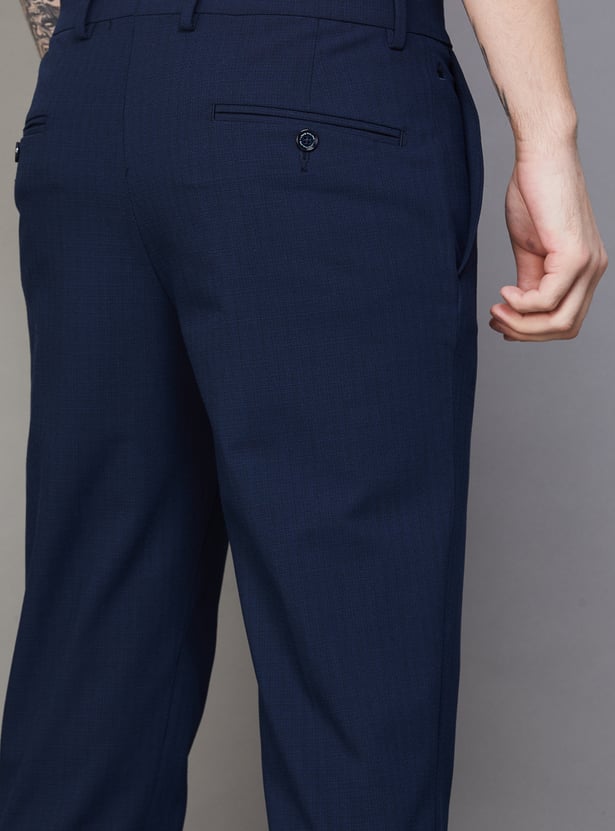 LOUIS PHILIPPE Solid Slim Fit Formal Trousers