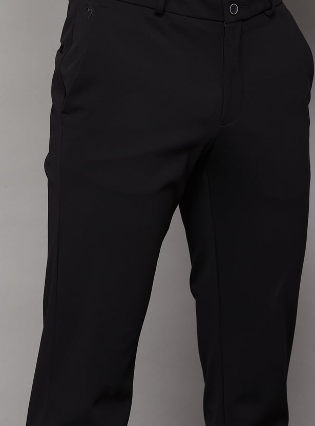 V DOT Solid Slim Fit Trousers