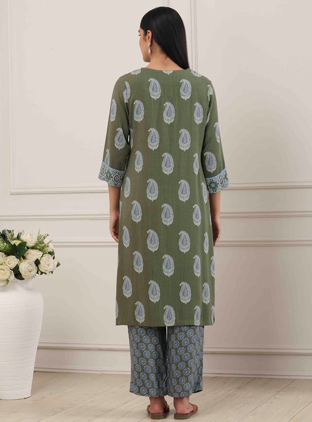 BIBA Ethnic Motif Straight Kurta Set