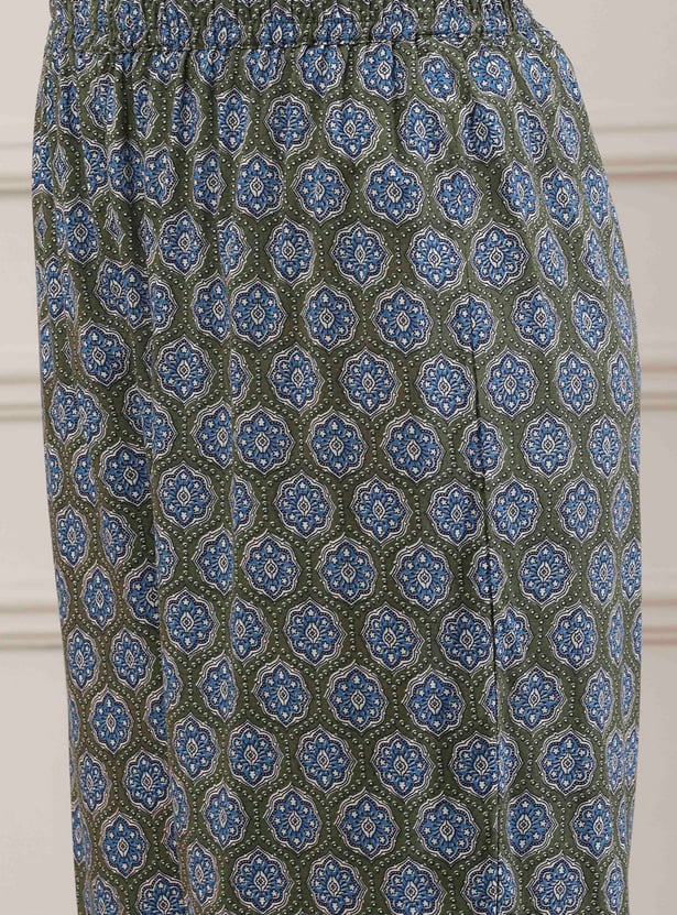 BIBA Ethnic Motif Straight Kurta Set