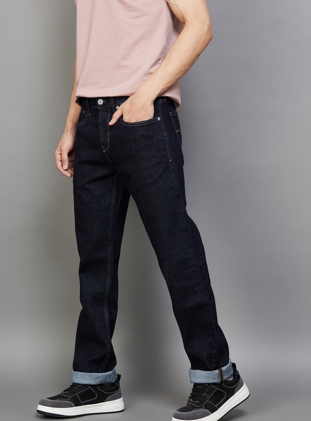 FLYING MACHINE Darkwashed Jango Jeans (Regular Straight)