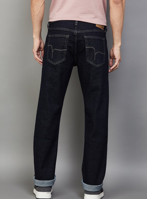 FLYING MACHINE Darkwashed Jango Jeans (Regular Straight)