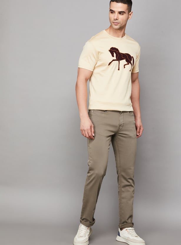 FLYING MACHINE Solid Slim Straight Jeans