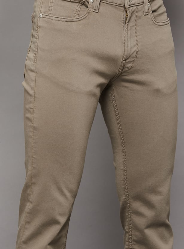 FLYING MACHINE Solid Slim Straight Jeans