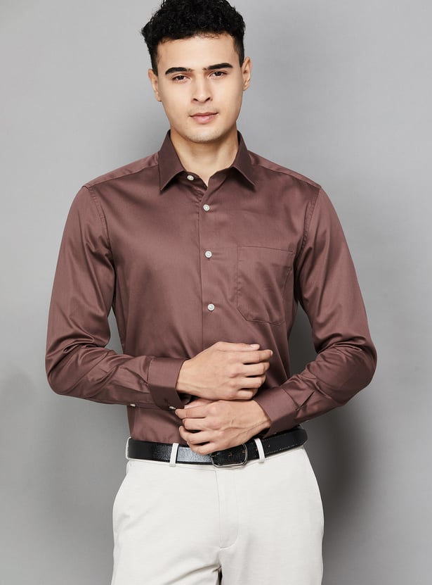 LOUIS PHILIPPE Solid Regular Fit Formal Shirt