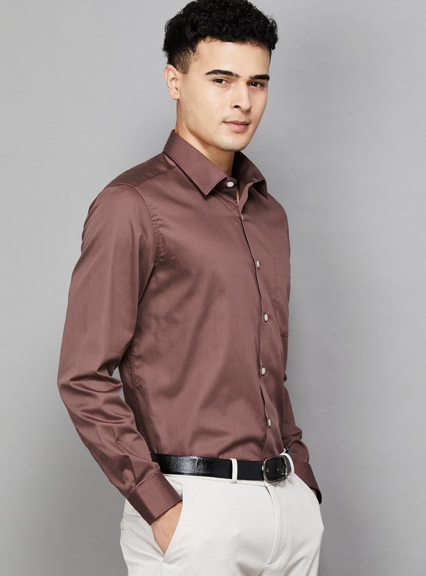LOUIS PHILIPPE Solid Regular Fit Formal Shirt