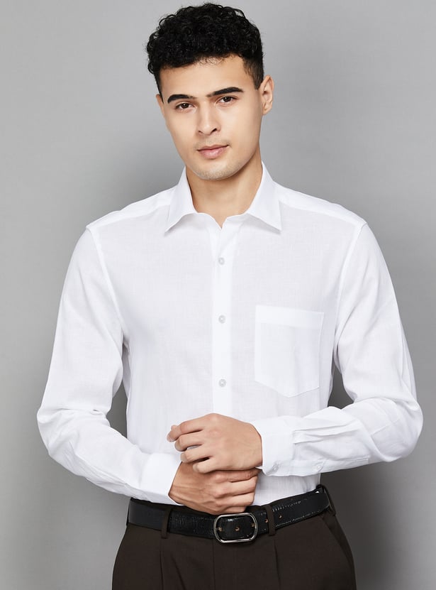LOUIS PHILIPPE Solid Regular Fit Formal Shirt