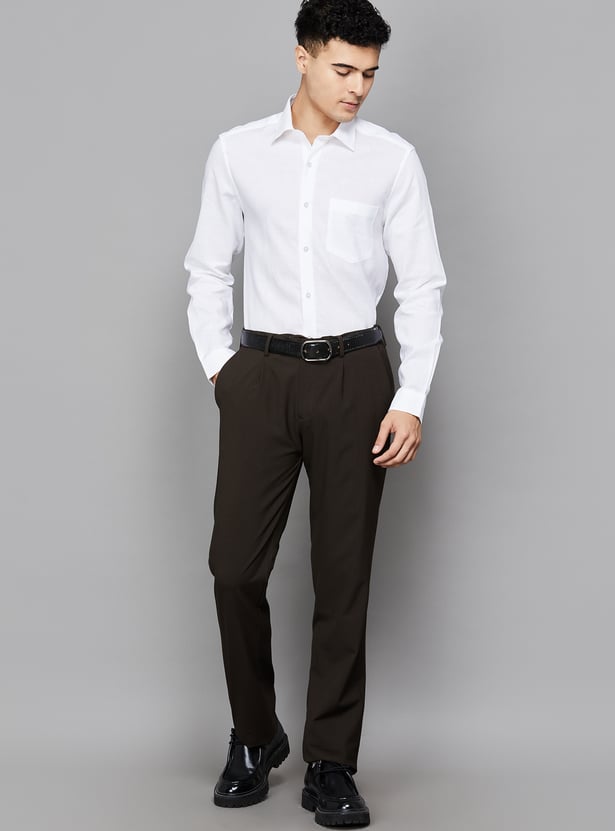 LOUIS PHILIPPE Solid Regular Fit Formal Shirt