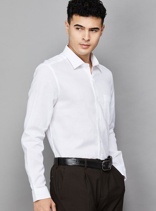 LOUIS PHILIPPE Solid Regular Fit Formal Shirt