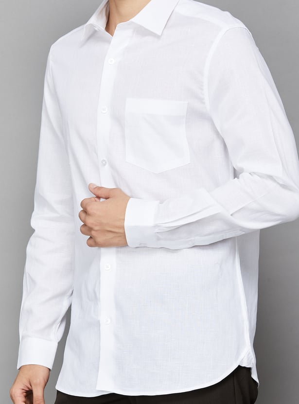 LOUIS PHILIPPE Solid Regular Fit Formal Shirt