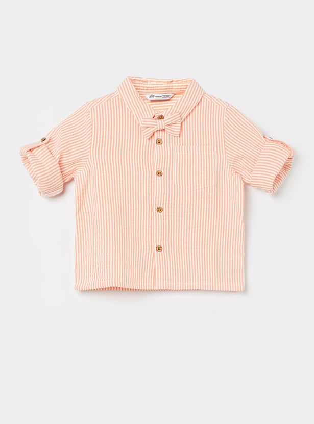 FAME FOREVER Boys Striped Shirt with Bow