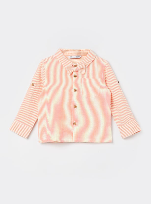FAME FOREVER Boys Striped Shirt with Bow