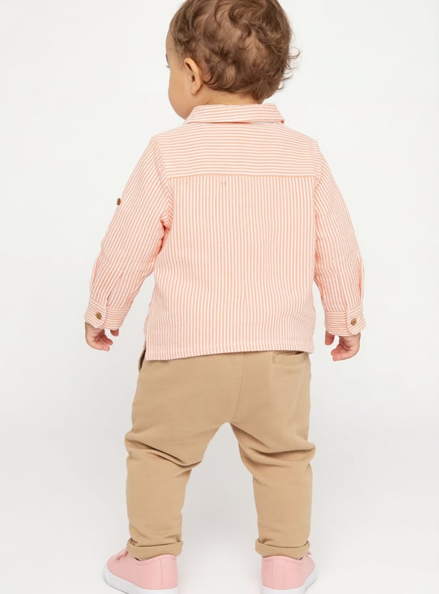 FAME FOREVER Boys Striped Shirt with Bow