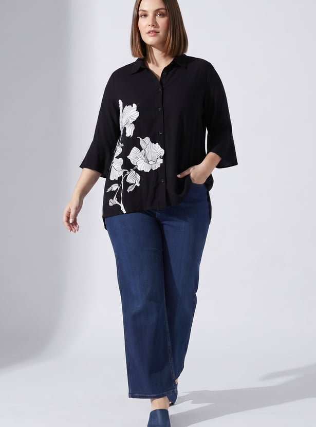 NEXUS Floral Print 3/4th Sleeves Shirt