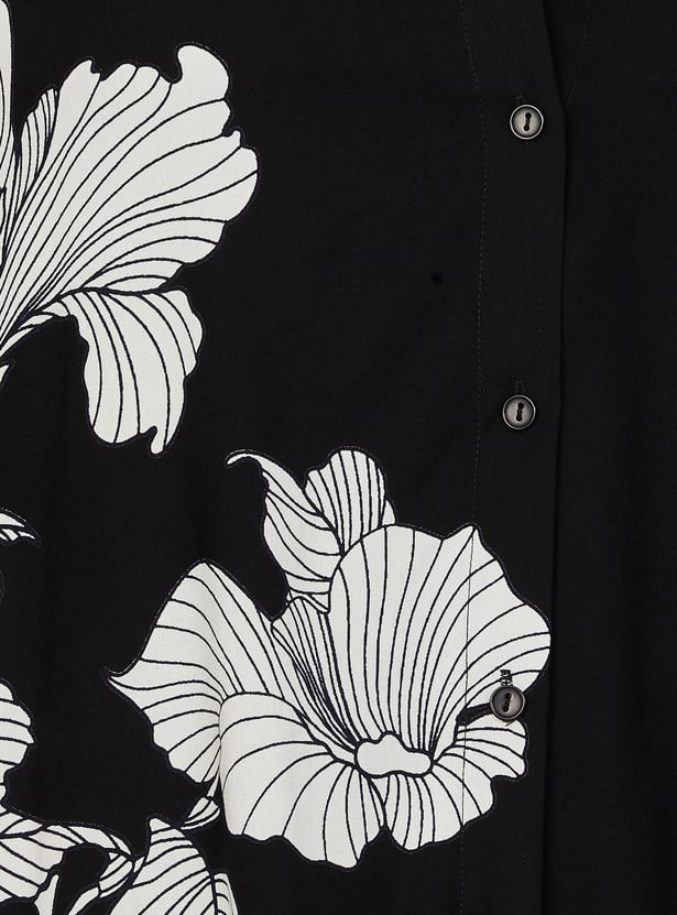 NEXUS Floral Print 3/4th Sleeves Shirt