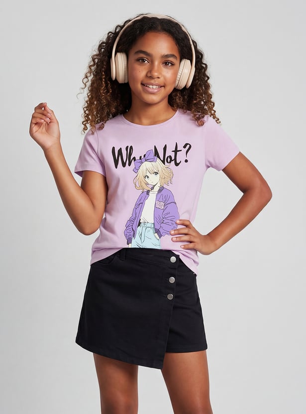 FAME FOREVER Girls Graphic Print T-shirt