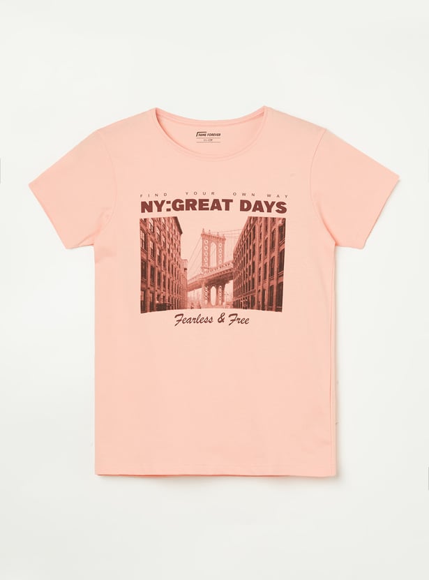 FAME FOREVER Girls Graphic Print T-shirt