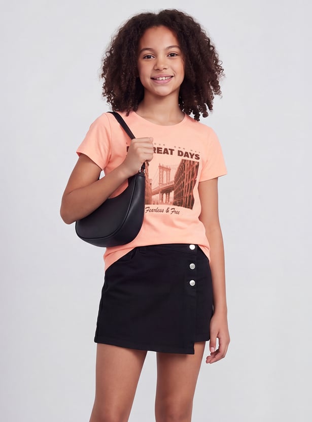 FAME FOREVER Girls Graphic Print T-shirt