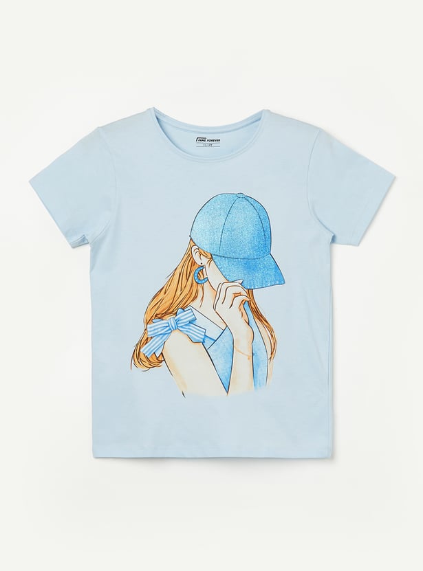 FAME FOREVER Girls Graphic Print T-shirt