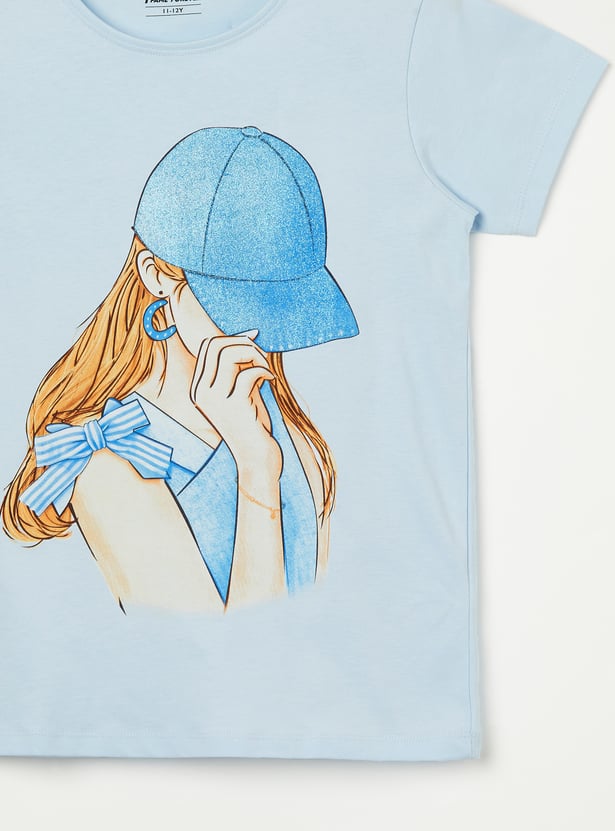 FAME FOREVER Girls Graphic Print T-shirt