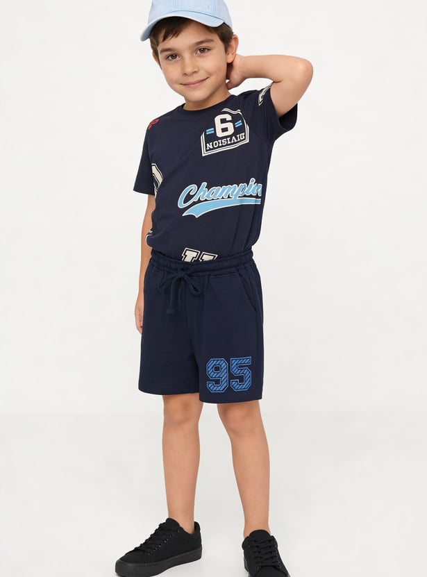 FAME FOREVER Boys Typographic Print Shorts