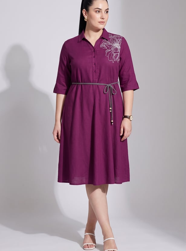 NEXUS Floral Embroidered Midi Dress