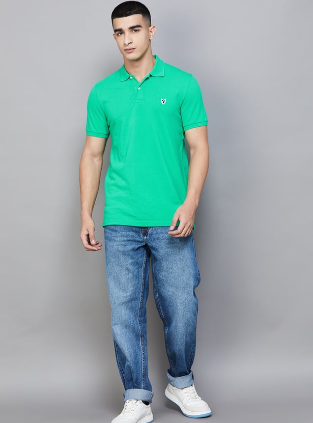 AMERICAN EAGLE Solid Polo T-shirt