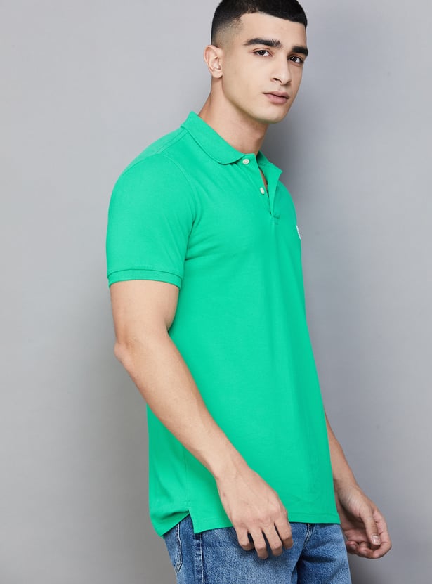 AMERICAN EAGLE Solid Polo T-shirt