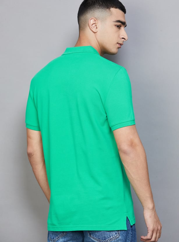 AMERICAN EAGLE Solid Polo T-shirt
