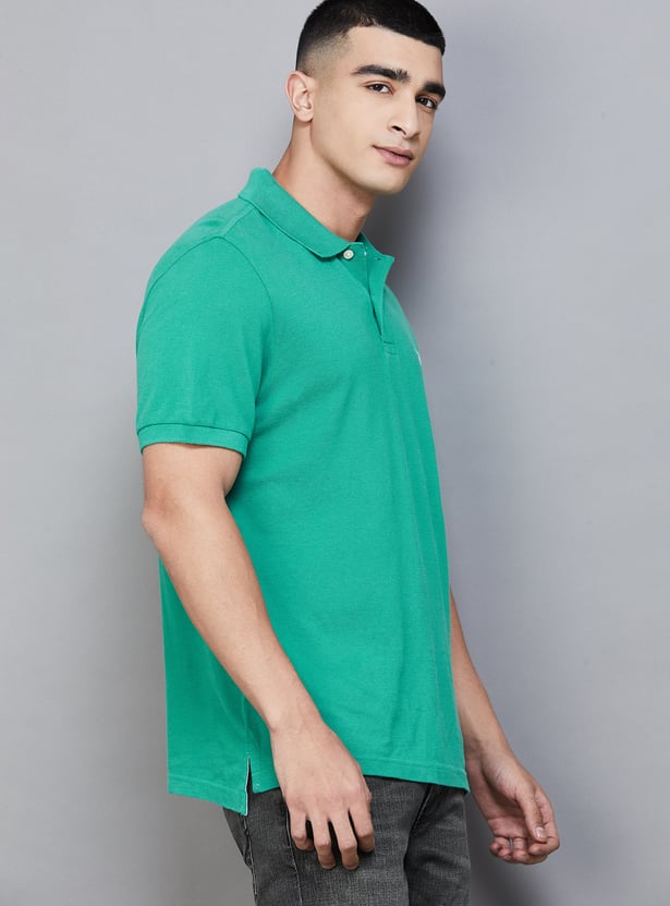 AMERICAN EAGLE Solid Polo T-shirt