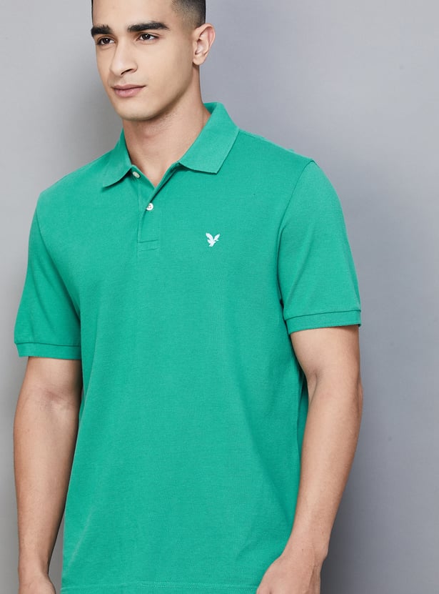 AMERICAN EAGLE Solid Polo T-shirt