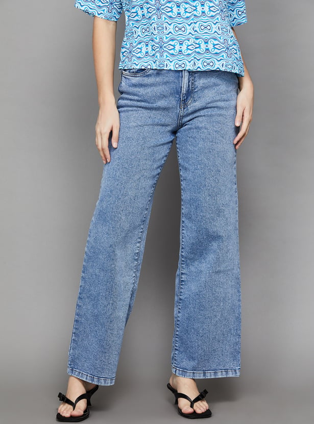 KRAUS Solid Wide Leg Jeans