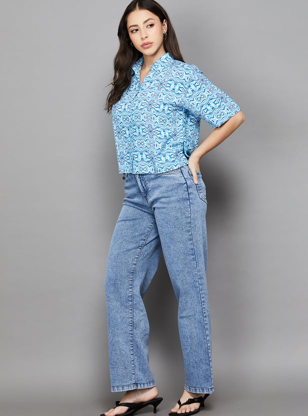 KRAUS Solid Wide Leg Jeans