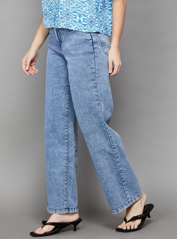 KRAUS Solid Wide Leg Jeans