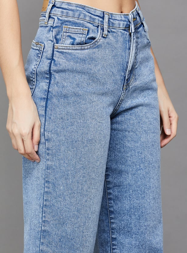 KRAUS Solid Wide Leg Jeans