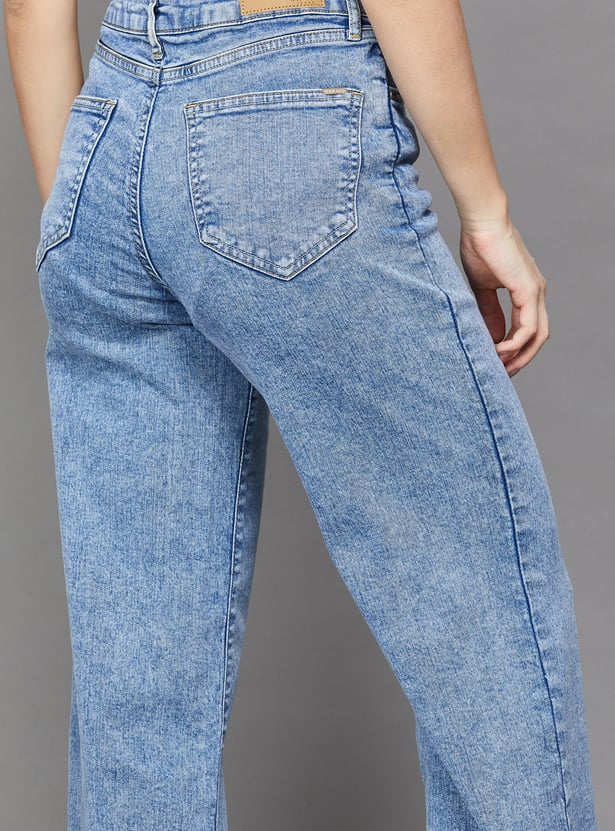 KRAUS Solid Wide Leg Jeans