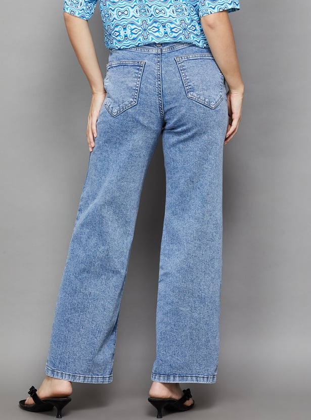 KRAUS Solid Wide Leg Jeans