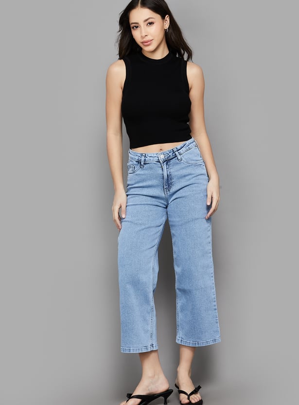 KRAUS High-Rise Culottes Jeans