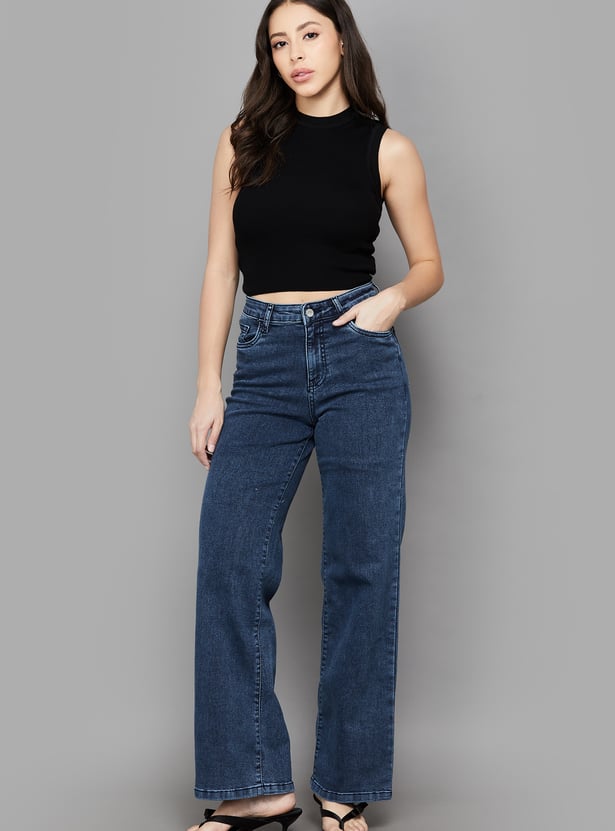 KRAUS Washed Wide Leg Jeans