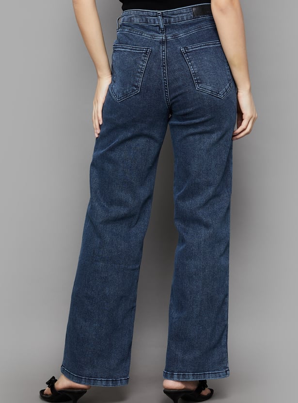 KRAUS Washed Wide Leg Jeans