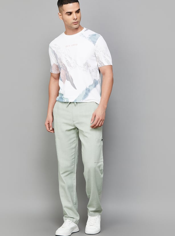 T-BASE Solid Regular Fit Trousers