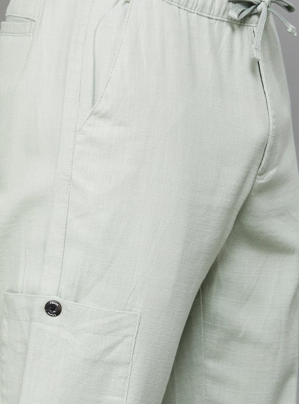 T-BASE Solid Regular Fit Trousers