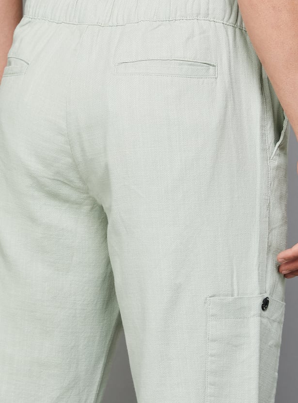 T-BASE Solid Regular Fit Trousers