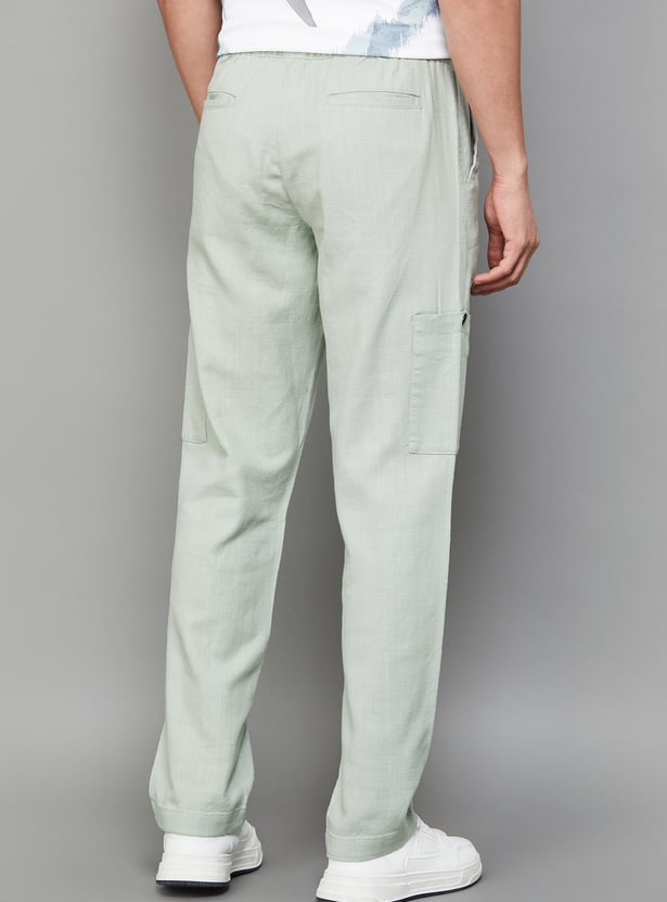 T-BASE Solid Regular Fit Trousers